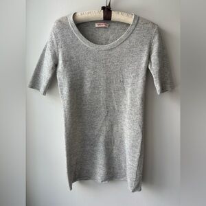 Organic by John Patrick Cashmere/Merino Wool Thin Knit Short Sleeve Sweater